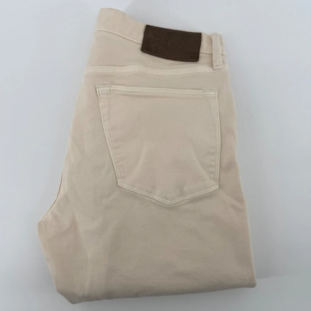 Todd Snyder‎ Chino Pants Mens 32x34 Cream Slim Fit 5-Pocket Stretch Beige Jeans